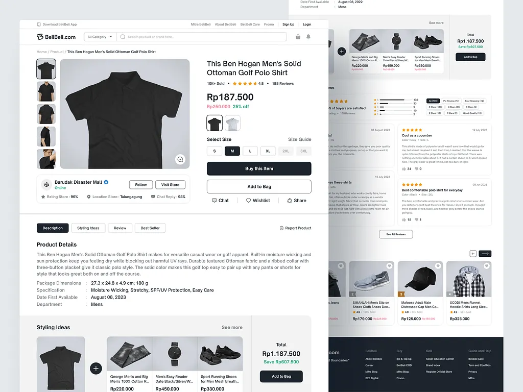 Contoh desain website toko online